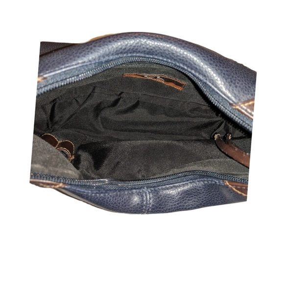 CL America Dark Blue & Brown Leather Purse - Picture 5 of 6